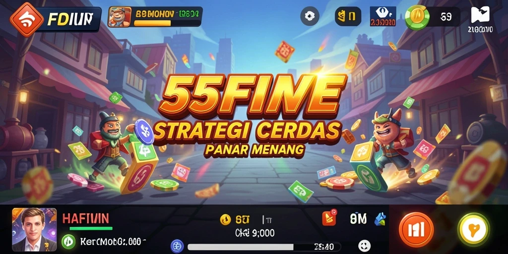 Screenshot utama 55FIVE menampilkan intensitas gameplay strategi yang menantang.
