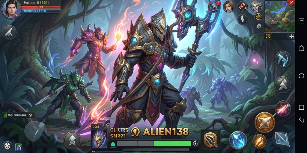 Tangkapan layar ALIEN138 menampilkan aksi serta dunia fantasi yang luas dalam gameplay.