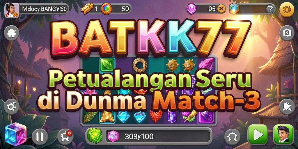 Screenshot menunjukkan gameplay seru BATIK77 dengan elemen batik yang berwarna-warni.