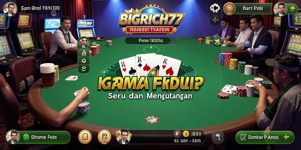Tampilan menarik dari gameplay Poker di BIGRICH77.