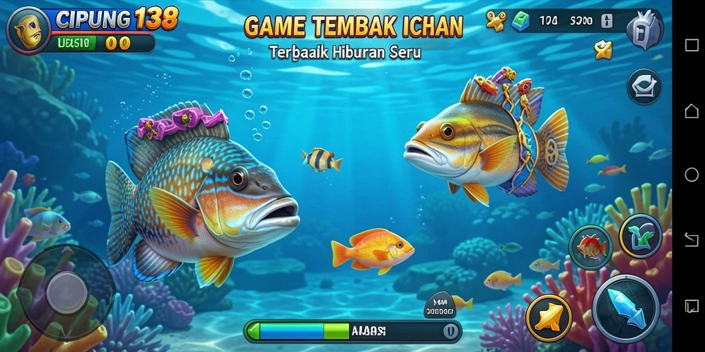 Screenshot gameplay CIPUNG138 menampilkan aksi menembak ikan yang seru.