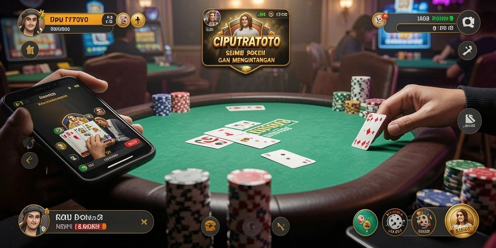 Tampilan gameplay pertandingan Poker di CIPUTRATOTO.