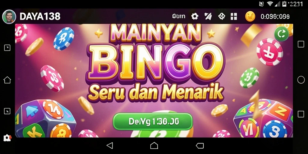 Tampilan gameplay seru di DAYA138 Bingo yang penuh warna.