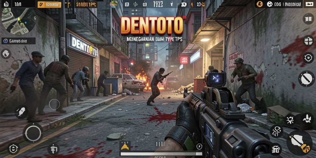 Tangkapan layar DENTOTO menampilkan duel mendebarkan dalam gameplay TPS.