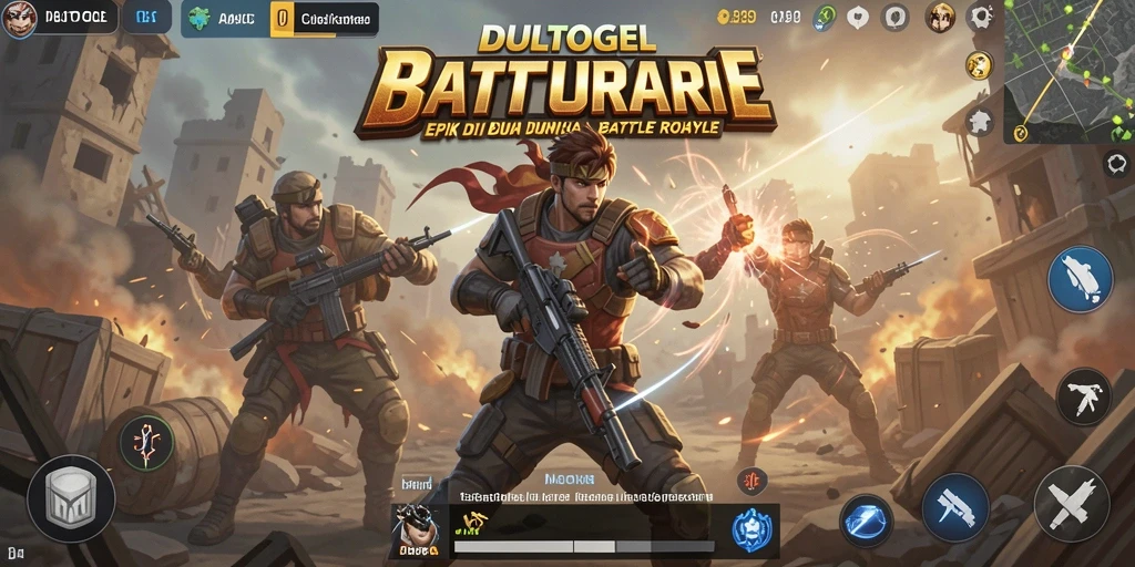 Tangkapan layar menampilkan aksi seru dalam gameplay Battle Royale DULTOGEL.