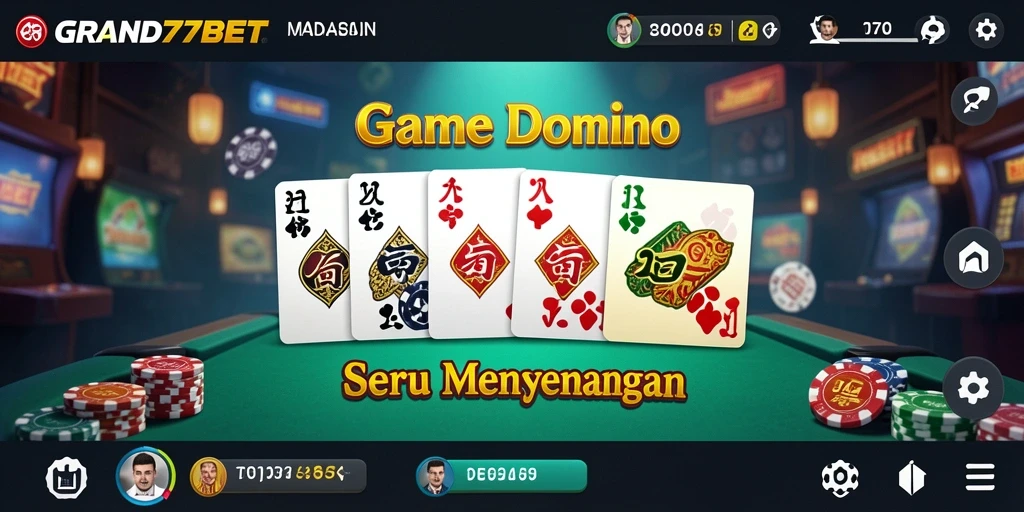 Screenshot gameplay seru dari aplikasi Domino GRAND77BET.