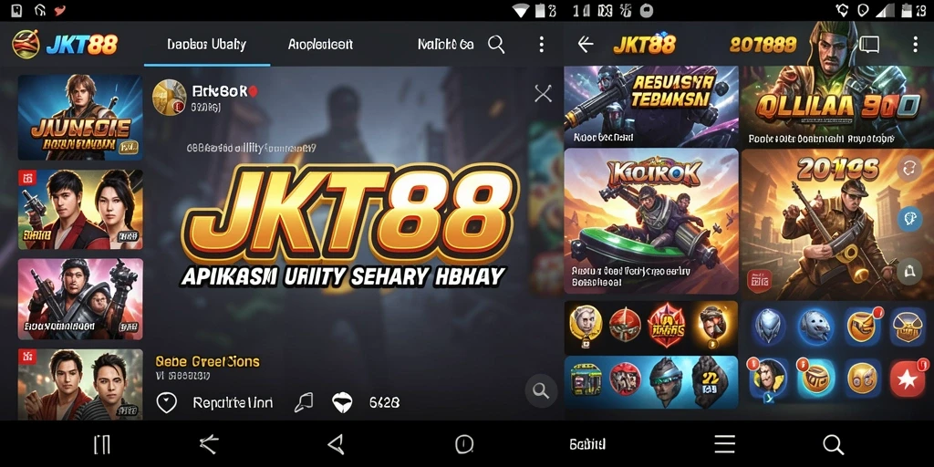 Tampilan aplikasi JKT88 dengan berbagai fitur Utility yang intuitif.