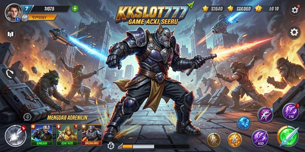 Tampilan gameplay KKSLOT777 yang mendebarkan dan penuh aksi.