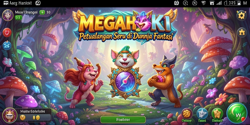 Gameplay seru MEGAHOKI menampilkan petualangan di dunia fantasi.