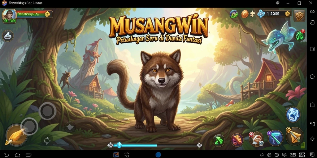 Tampilan gameplay seru di MUSANGWIN dengan aksi petualangan yang mendebarkan.