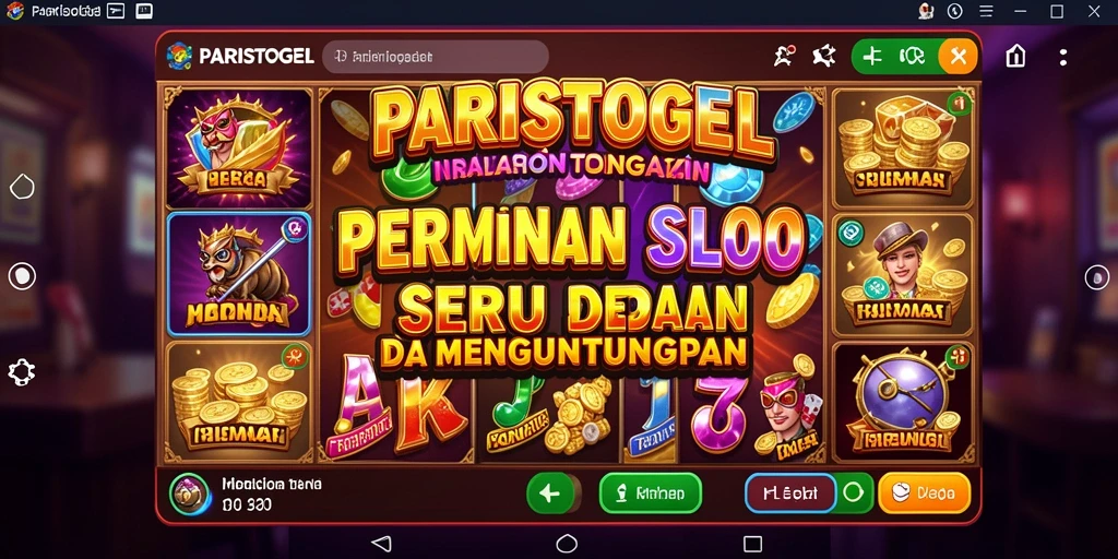 Tampilan gameplay Slot PARISTOGEL yang mengasyikkan dan penuh warna.