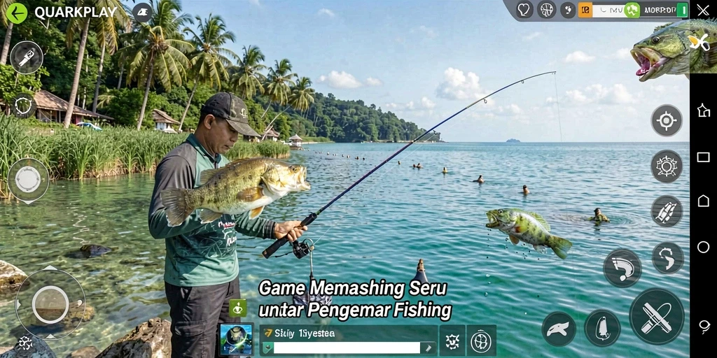 Tampilan gameplay memancing yang menarik dan menantang di QUARKPLAY.