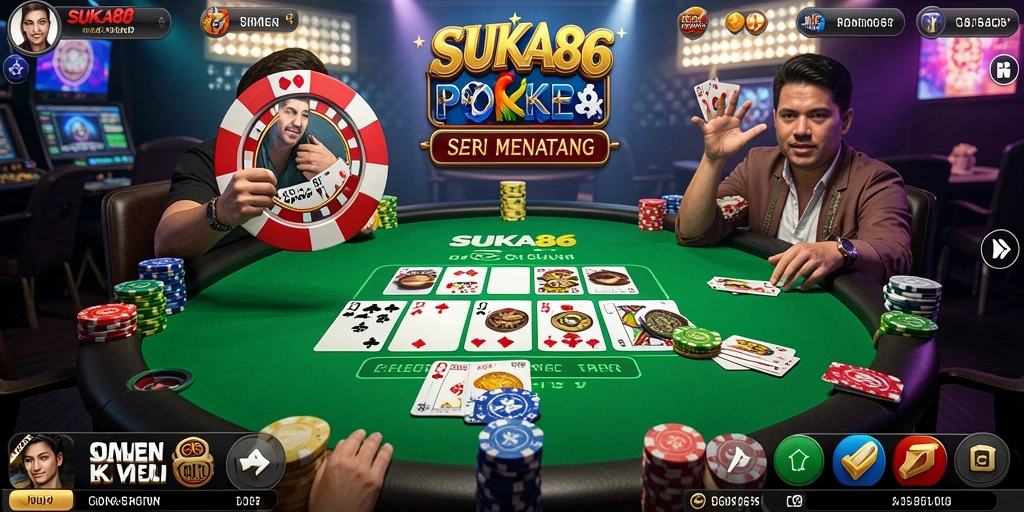 Tampilan menarik dari gameplay Poker di SUKA86.
