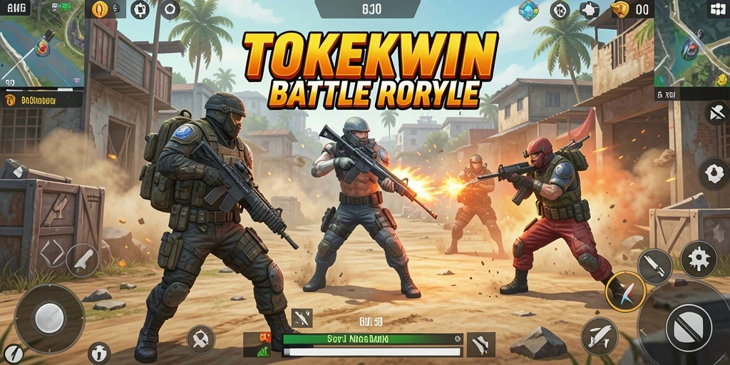 Tampilan gameplay seru dalam pertarungan TOKEKWIN Battle Royale.