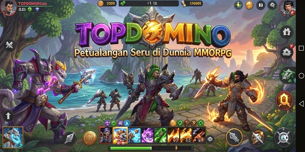 Tampilan gameplay seru di dunia MMORPG TOPDOMINO.
