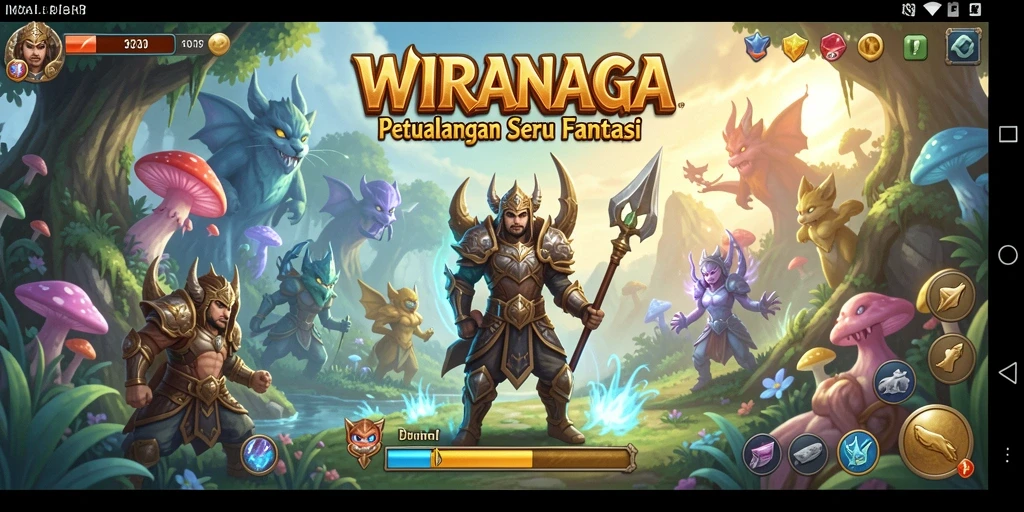 Screenshot utama <strong>WIRANAGA</strong> menampilkan aksi petualangan yang epik.
